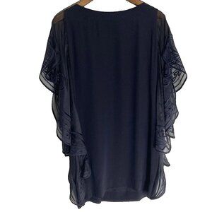 ESCADA Silk Blouse Applique Embroidered Paisley Short Sleeve